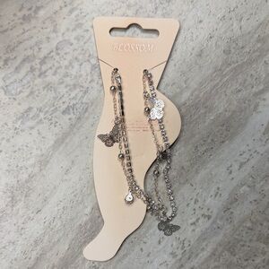 Blossom Silver Butterfly Anklet